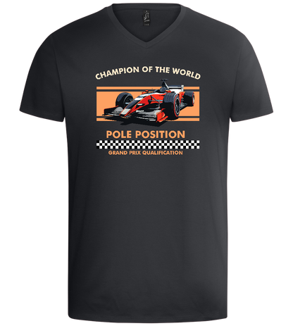 Champion of the World Design - Basic men's v-neck t-shirt_DARK GRAY_front