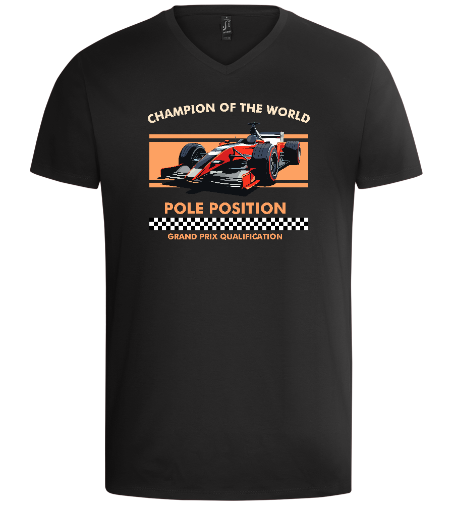 Champion of the World Design - Basic men's v-neck t-shirt_DEEP BLACK_front