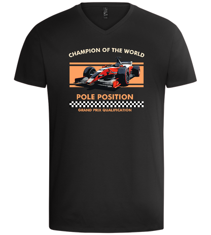 Champion of the World Design - Basic men's v-neck t-shirt_DEEP BLACK_front