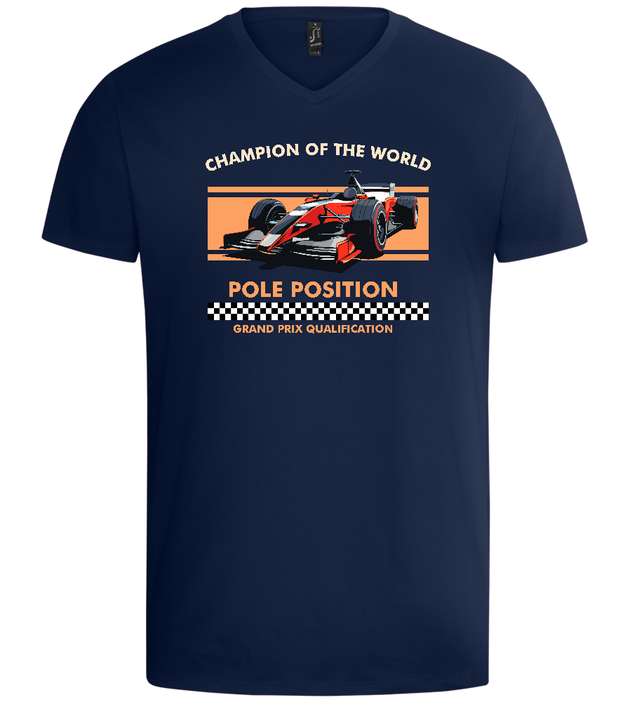 Champion of the World Design - Basic men's v-neck t-shirt_MARINE_front