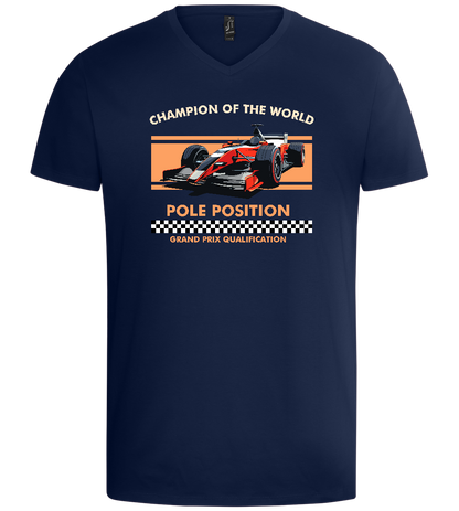 Champion of the World Design - Basic men's v-neck t-shirt_MARINE_front