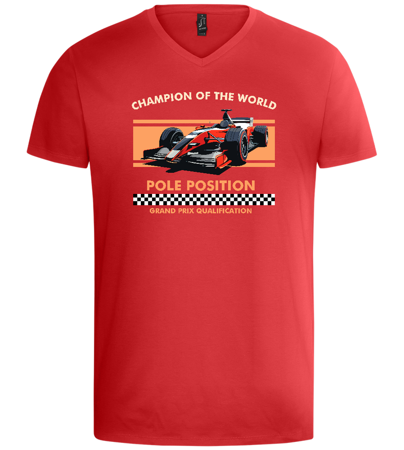 Champion of the World Design - Basic men's v-neck t-shirt_RED_front