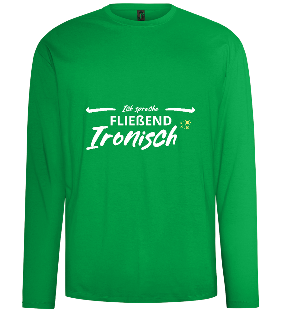 Fluently Ironic Design - Comfort men's long sleeve t-shirt_MEADOW GREEN_front