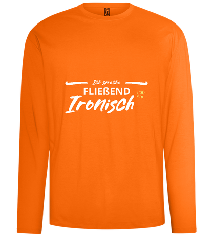 Fluently Ironic Design - Comfort men's long sleeve t-shirt_ORANGE_front