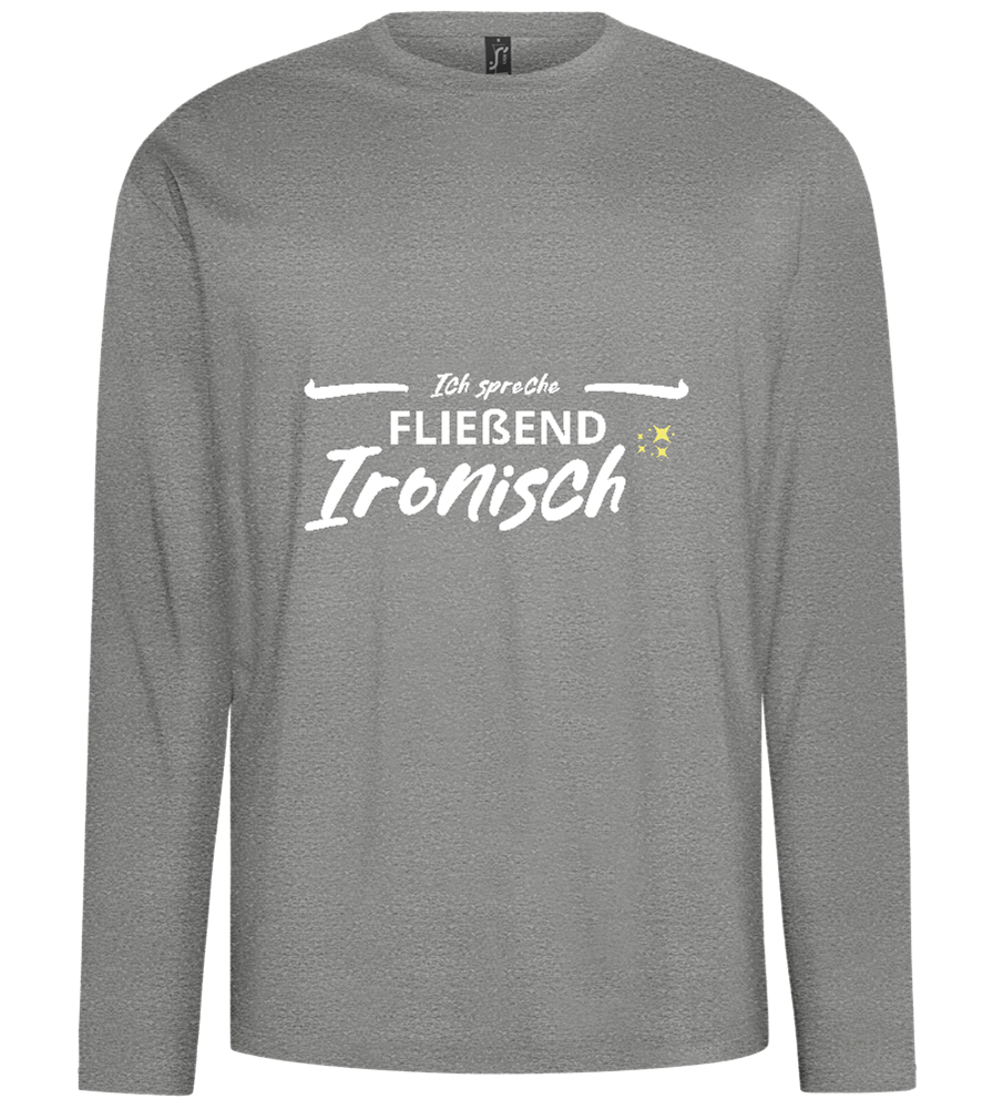 Fluently Ironic Design - Comfort men's long sleeve t-shirt_ORION GREY_front