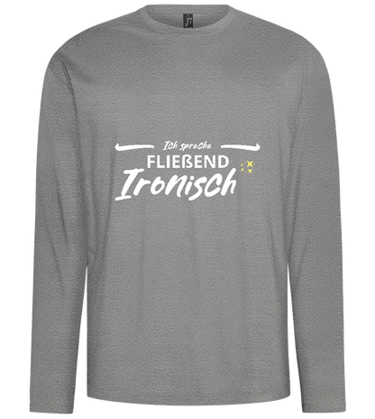 Fluently Ironic Design - Comfort men's long sleeve t-shirt_ORION GREY_front