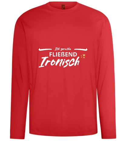 Fluently Ironic Design - Comfort men's long sleeve t-shirt_RED_front