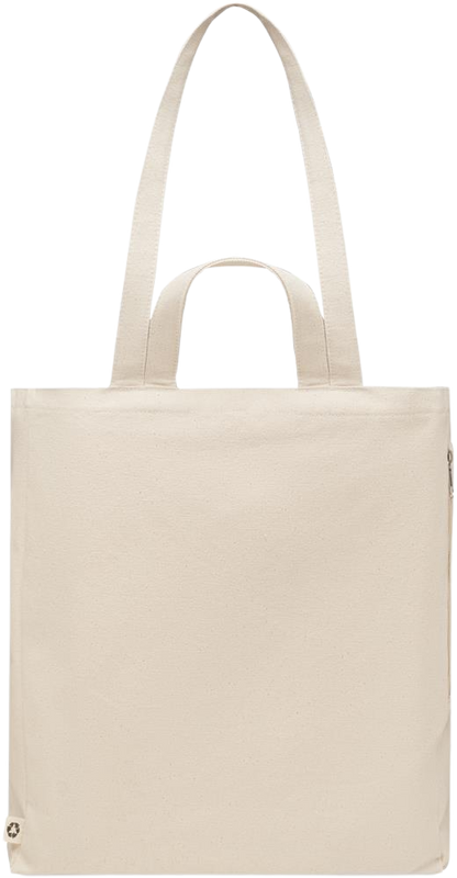 Premium recycled polycotton beach bag_BEIGE_front