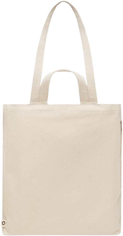 Premium recycled polycotton beach bag_BEIGE_front