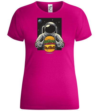 Spaceman Burger Design - Comfort women's t-shirt_FUCHSIA_front