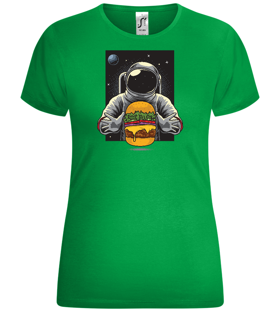 Spaceman Burger Design - Comfort women's t-shirt_MEADOW GREEN_front