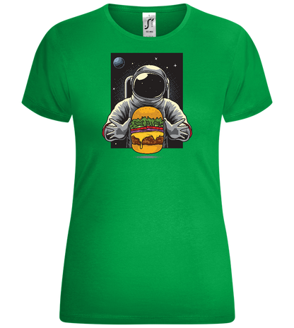 Spaceman Burger Design - Comfort women's t-shirt_MEADOW GREEN_front