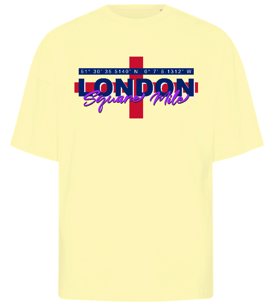 London Coordinates Design - Premium men's oversized t-shirt_LIGHT YELLOW_front