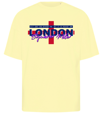 London Coordinates Design - Premium men's oversized t-shirt_LIGHT YELLOW_front