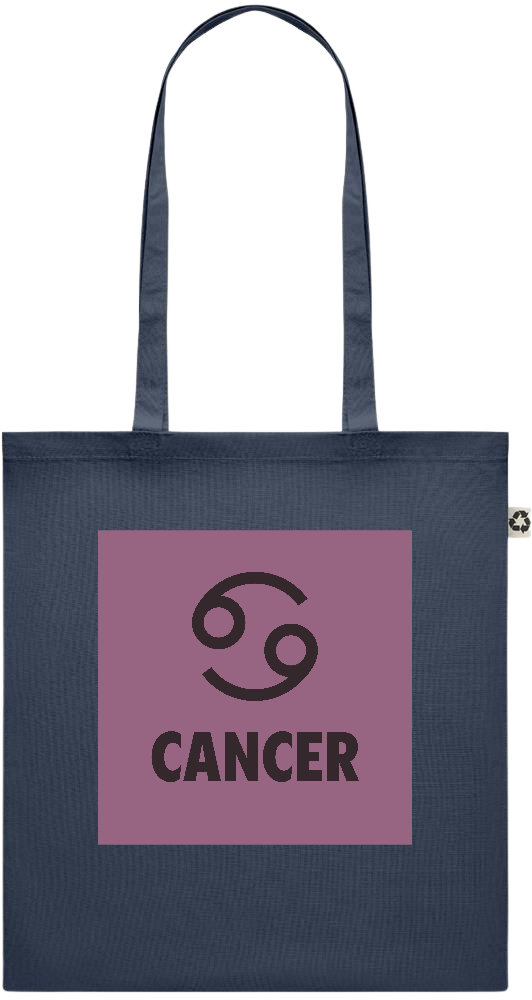 Zodiac Cancer Design - Recycled cotton colored shopping bag_FRENCH NAVY_front