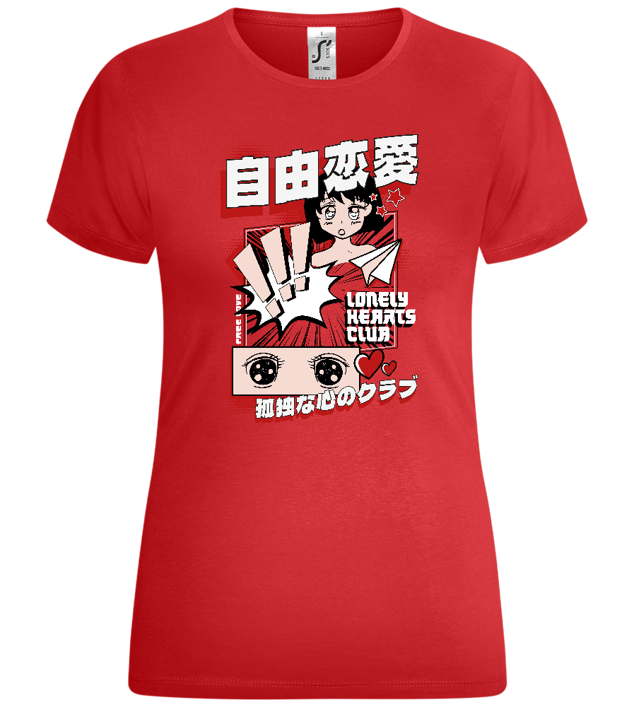 Lonely Hearts Comic Design - Comfort women's t-shirt_RED_front