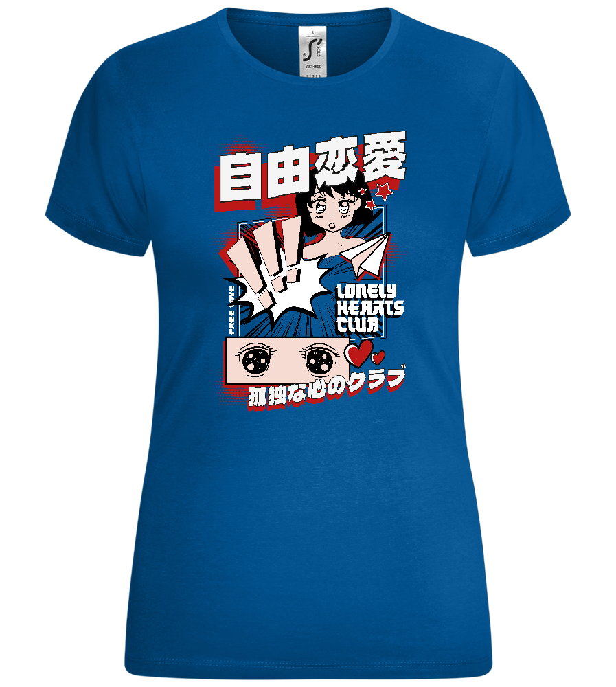 Lonely Hearts Comic Design - Comfort women's t-shirt_ROYAL_front