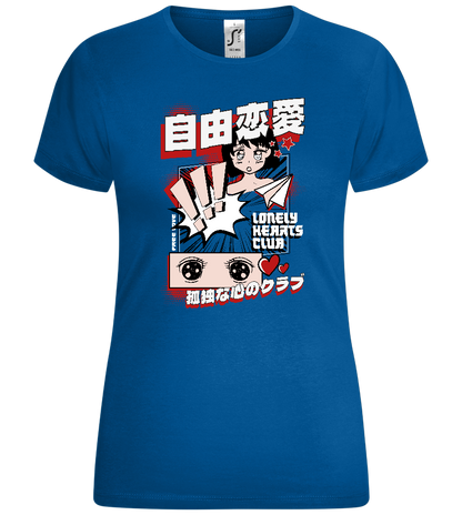 Lonely Hearts Comic Design - Comfort women's t-shirt_ROYAL_front