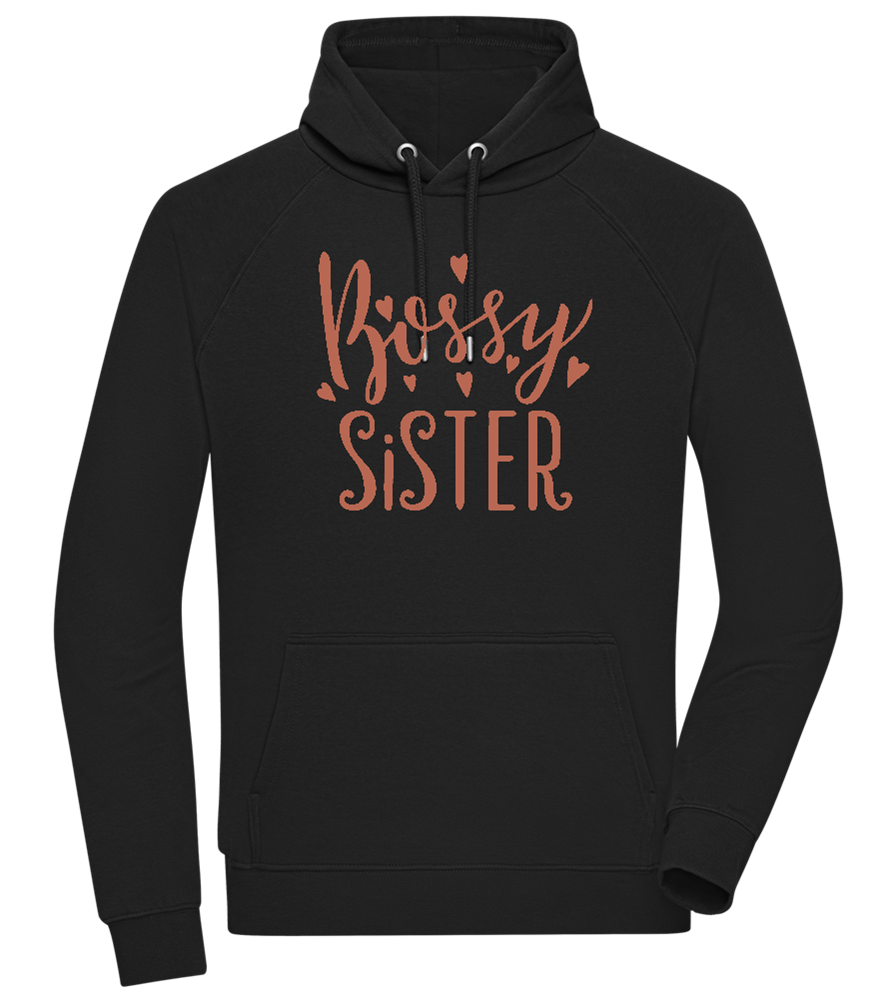 Bossy Sister Text Design - Comfort unisex hoodie_BLACK_front