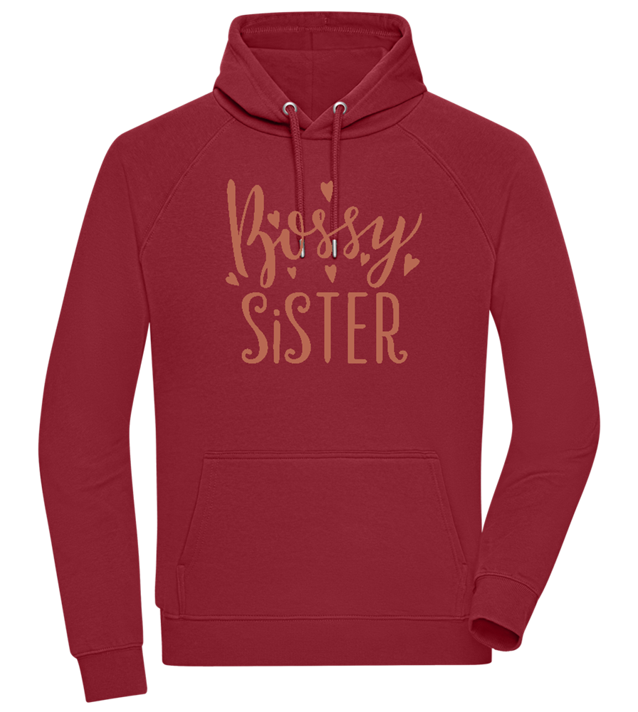 Bossy Sister Text Design - Comfort unisex hoodie_BORDEAUX_front