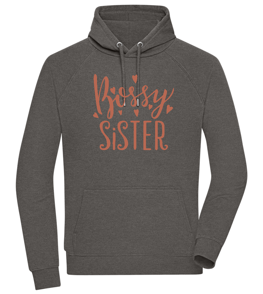 Bossy Sister Text Design - Comfort unisex hoodie_CHARCOAL CHIN_front