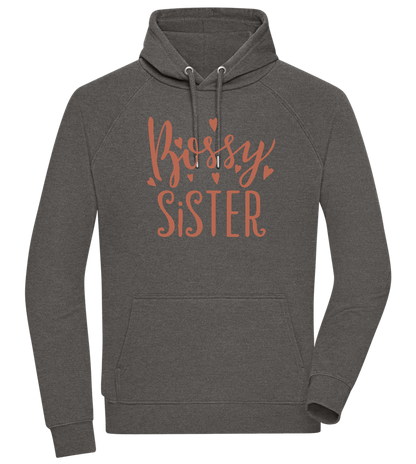 Bossy Sister Text Design - Comfort unisex hoodie_CHARCOAL CHIN_front