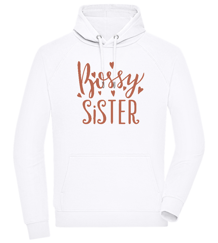 Bossy Sister Text Design - Comfort unisex hoodie_WHITE_front