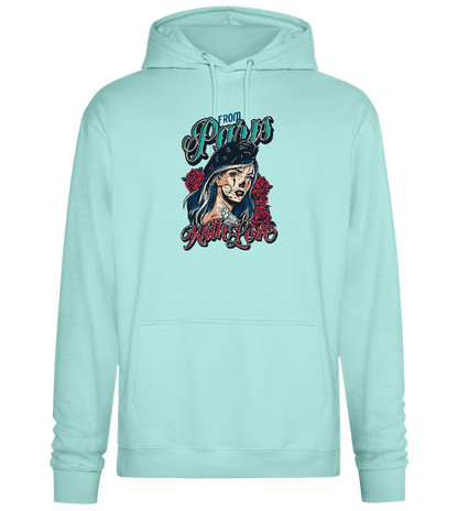 From Paris With Love Design - Premium Essential Unisex Hoodie_ARCTIC BLUE_front