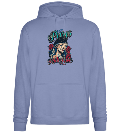 From Paris With Love Design - Premium Essential Unisex Hoodie_BLUE_front