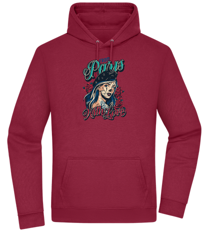 From Paris With Love Design - Premium Essential Unisex Hoodie_BORDEAUX_front