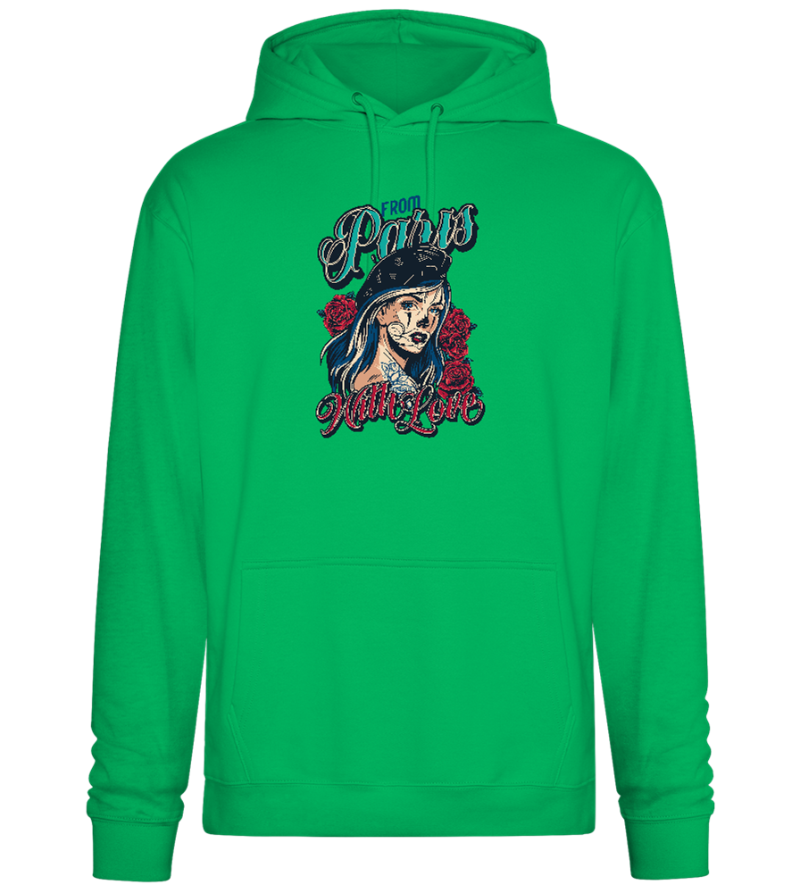 From Paris With Love Design - Premium Essential Unisex Hoodie_SPRING GREEN_front