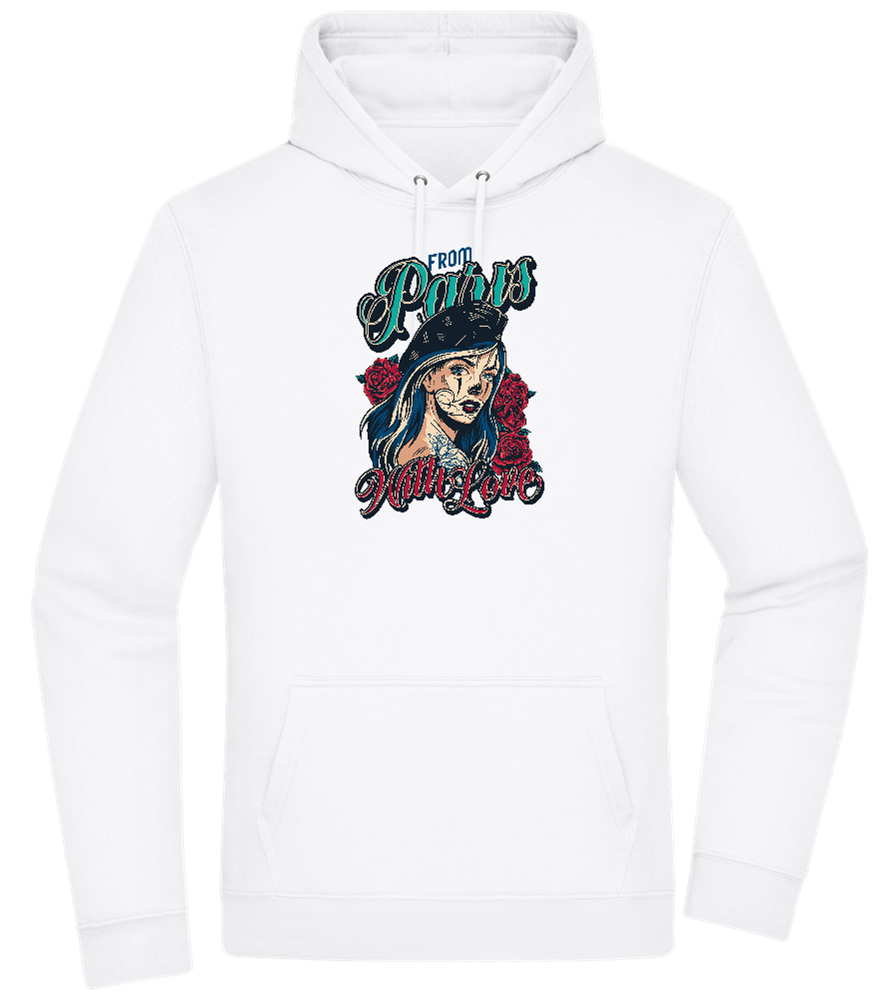 From Paris With Love Design - Premium Essential Unisex Hoodie_WHITE_front