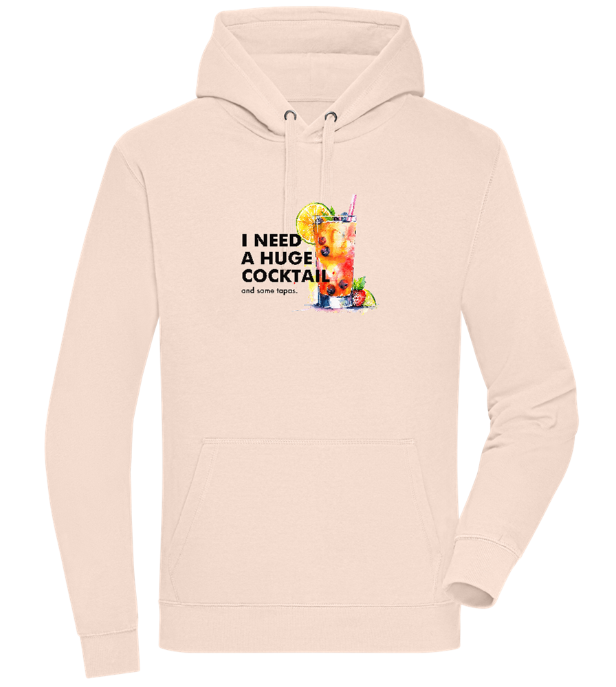 I Need a Huge Cocktail Design - Premium unisex hoodie_LIGHT PEACH ROSE_front