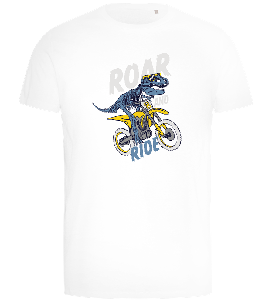 Dino Biker Design - Comfort men's t-shirt_WHITE_front