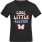 Cool Little Sister Butterfly Design - Comfort kids fitted t-shirt_DEEP BLACK_front