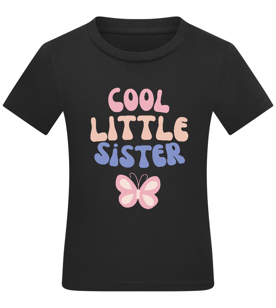 Cool Little Sister Butterfly Design - Comfort kids fitted t-shirt_DEEP BLACK_front