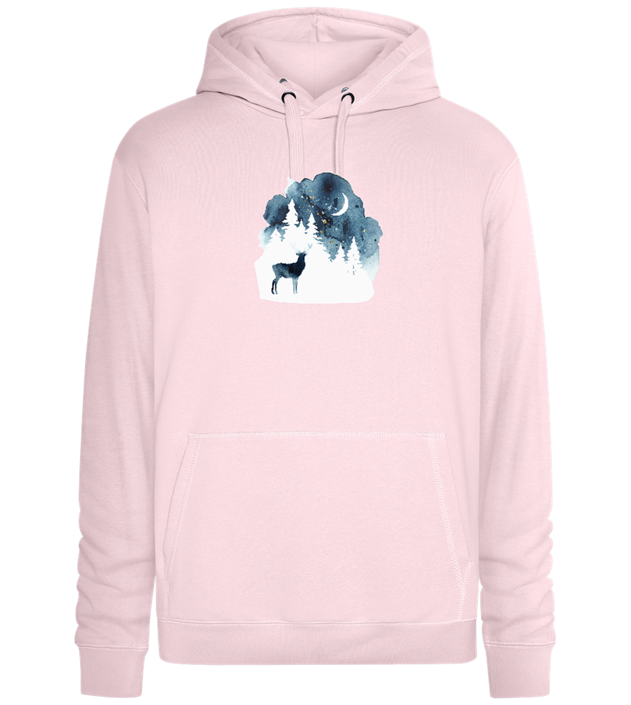 Watercolor Christmas Night Design - Premium unisex hoodie_LIGHT PEACH ROSE_front