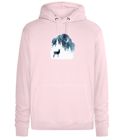 Watercolor Christmas Night Design - Premium unisex hoodie_LIGHT PEACH ROSE_front