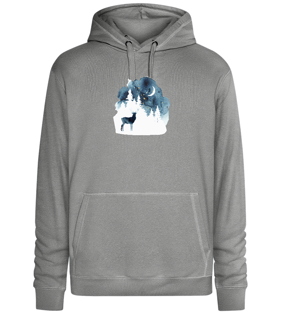 Watercolor Christmas Night Design - Premium unisex hoodie_ORION GREY II_front