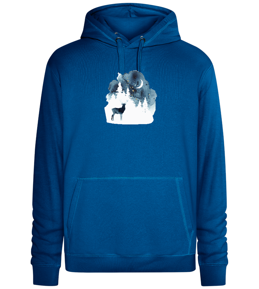 Watercolor Christmas Night Design - Premium unisex hoodie_ROYAL_front