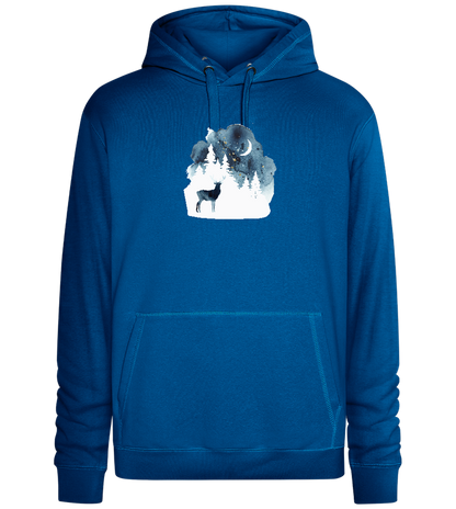 Watercolor Christmas Night Design - Premium unisex hoodie_ROYAL_front