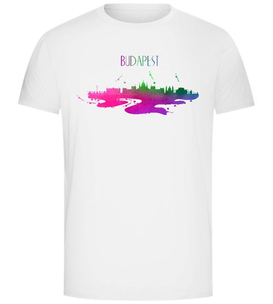 Budapest Watercolor City Skyline Design - Comfort Unisex T-Shirt_WHITE_front