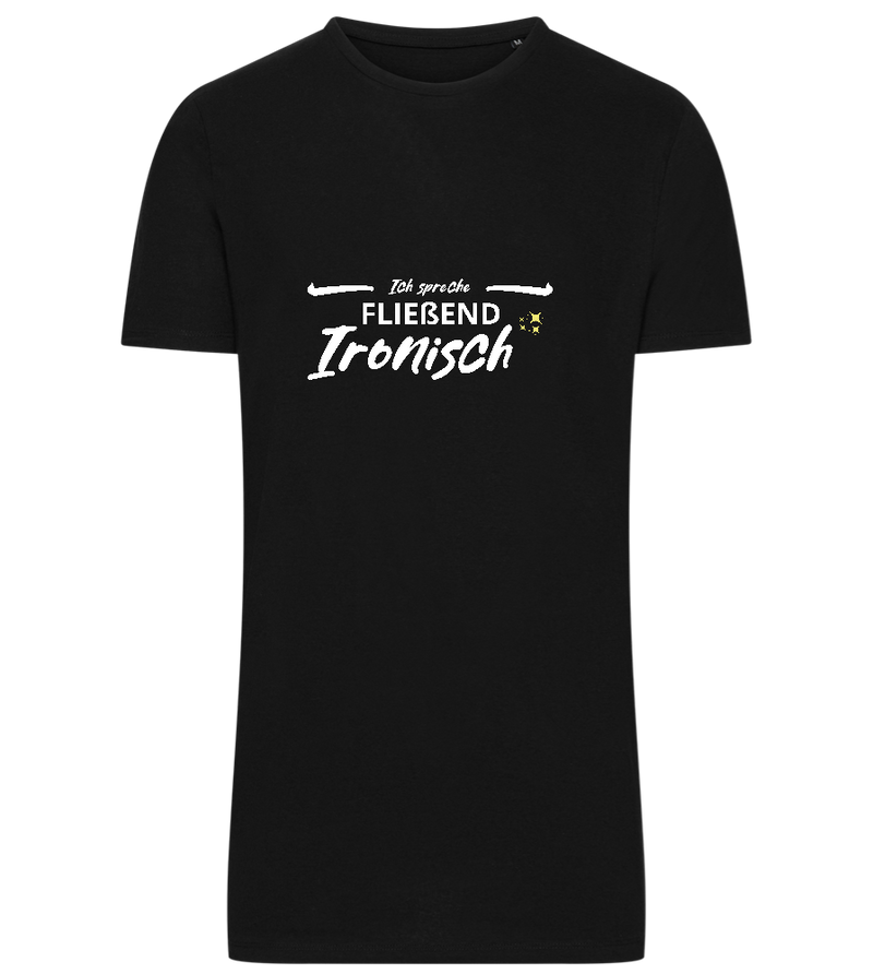 Fluently Ironic Design - Comfort men's long t-shirt_DEEP BLACK_front