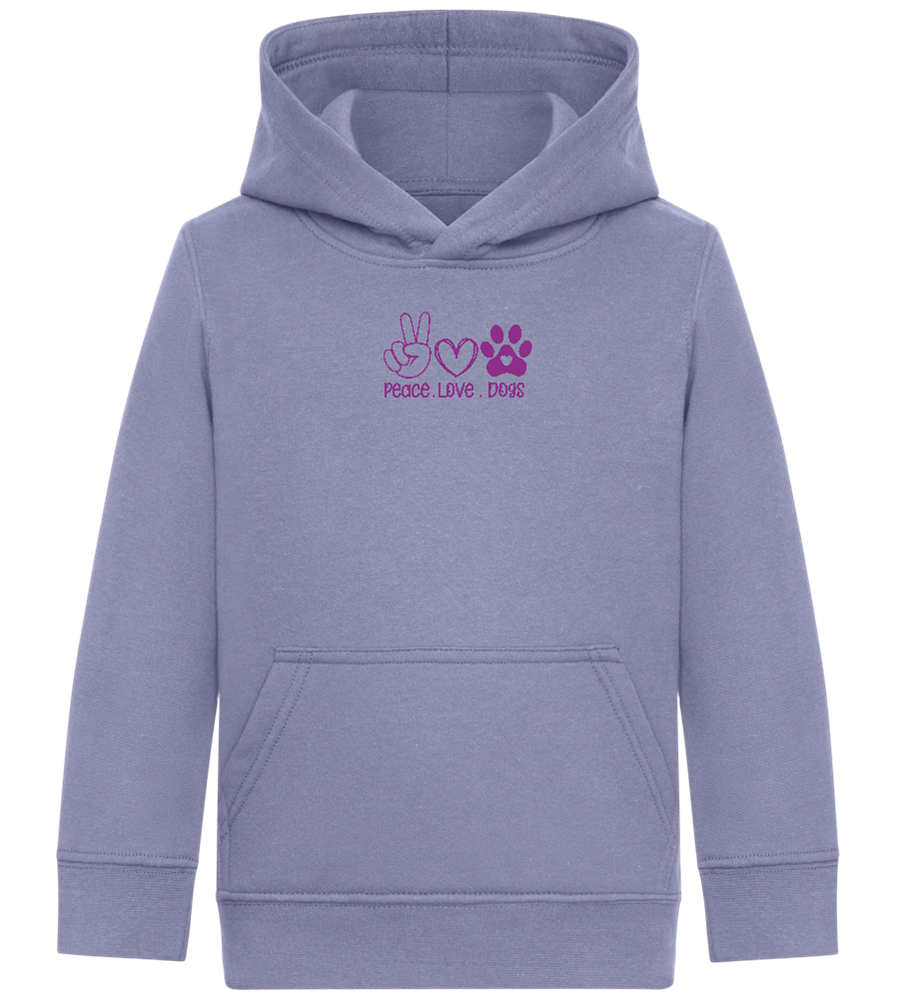 Peace Love Dogs Design - Comfort Kids Hoodie_BLUE_front