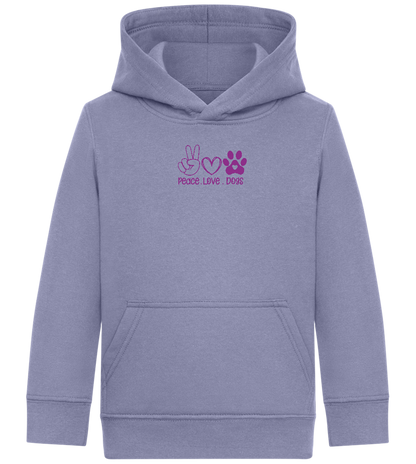 Peace Love Dogs Design - Comfort Kids Hoodie_BLUE_front