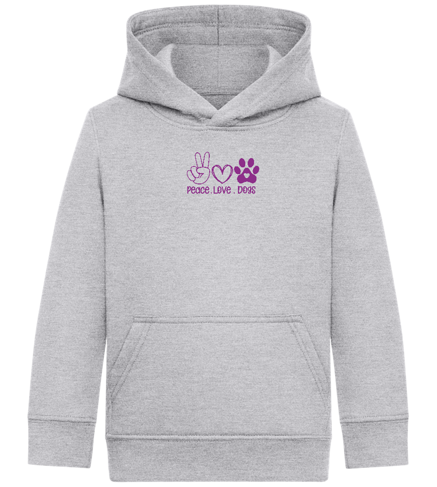 Peace Love Dogs Design - Comfort Kids Hoodie_ORION GREY II_front