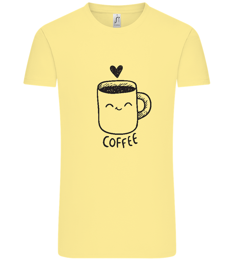 Smiling Coffee Design - Comfort Unisex T-Shirt_AMARELO CLARO_front