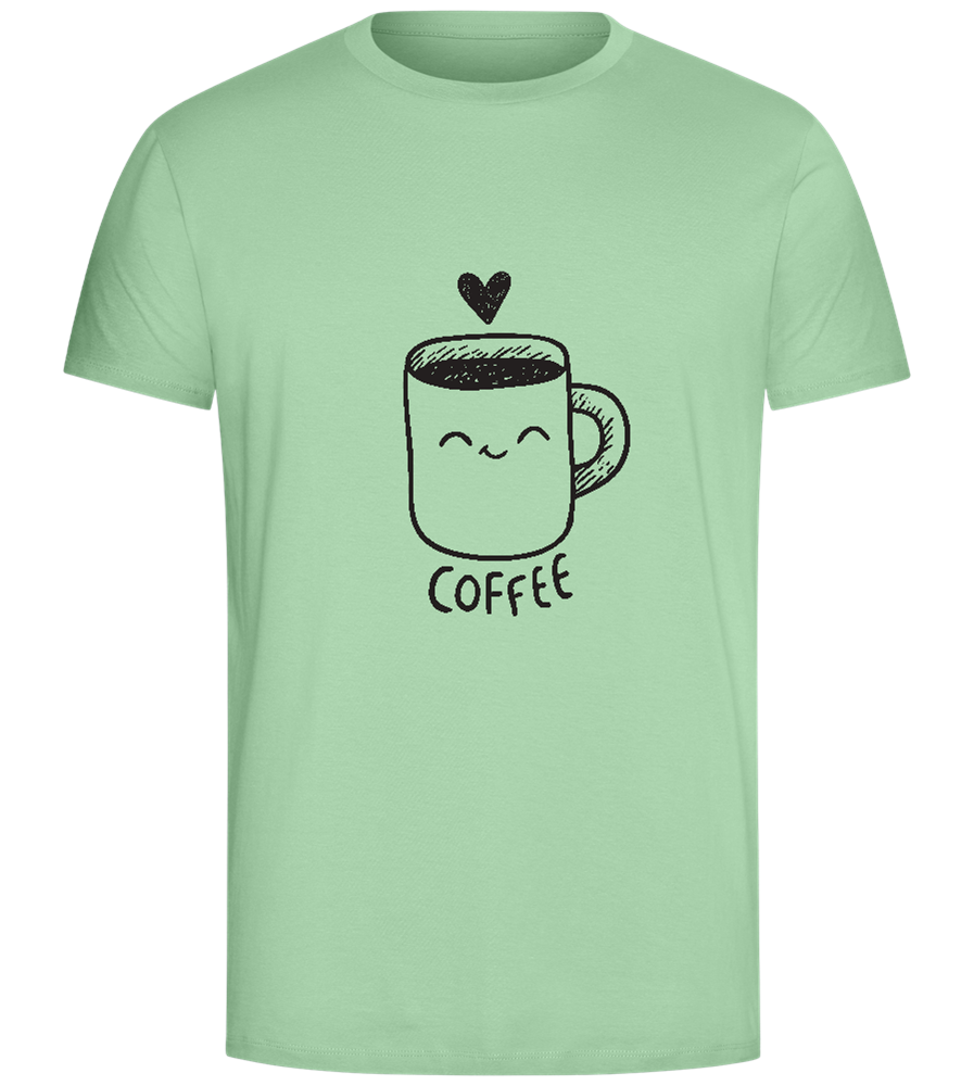 Smiling Coffee Design - Comfort Unisex T-Shirt_ICE GREEN_front