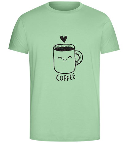 Smiling Coffee Design - Comfort Unisex T-Shirt_ICE GREEN_front