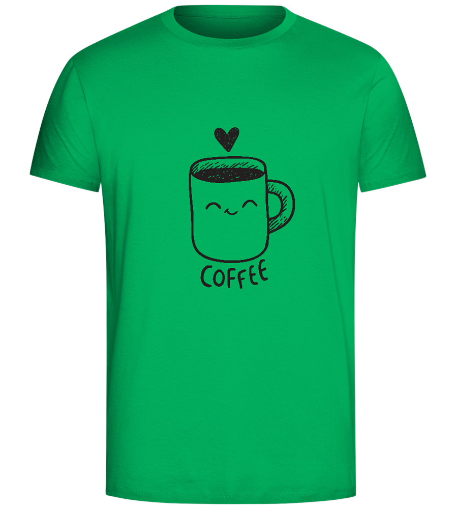 Smiling Coffee Design - Comfort Unisex T-Shirt_SPRING GREEN_front